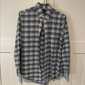Ralph Lauren Green and White Casual Button Down Shirt
